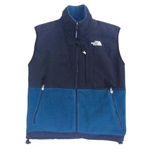 VINTAGE North Face Denali Polartec Vest Small 6 8 Black Teal Front Zip Pockets